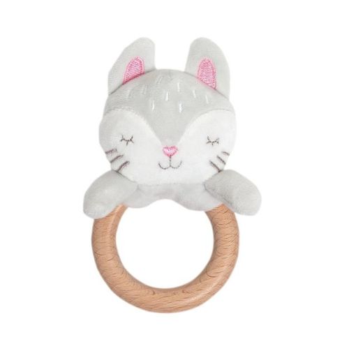 Pearhead Wooden Plush Teether - Easter Rabbit