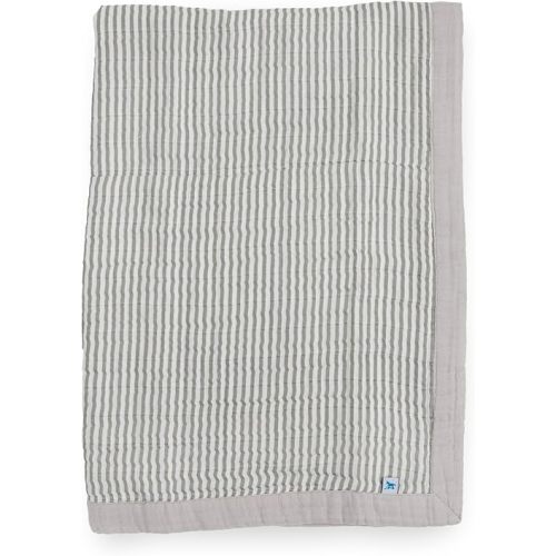 Little Unicorn Newborn Receiving Quilt | Ultra- Soft, Multi-Layered Muslin Fabric | Gift for Newborns & on-The-go (Grey Stripe)