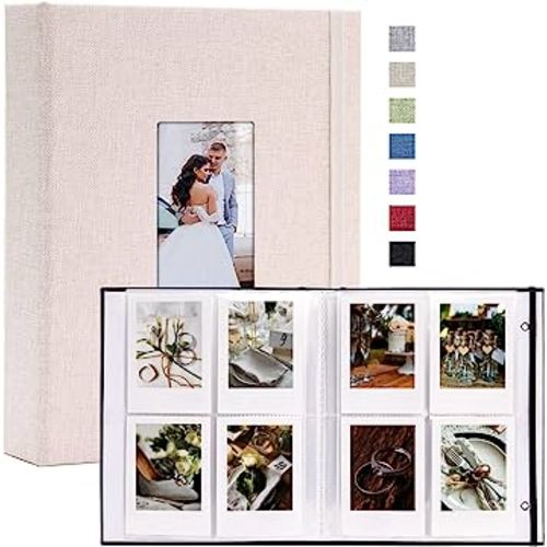 Vienrose Mini Polaroid Photo Album Book 208 Pocket 2x3 Inch Pictures for Fujifilm Instax Mini 7s 8 9 11 25 26 40 50s 90 Evo Z2300 Instant Camera, Polaroid Snap Beige 1 Pack