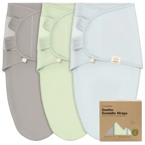 3-Pack Organic Baby Swaddle Sleep Sacks - Swaddles for Newborns, Infant 0-3 Months, Baby Girls, Boys, Soft & Snug Newborn Sleep Sack, Nursery Swaddling Blankets (Ripple)