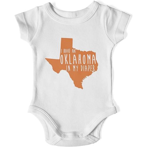 In My Diaper I Have an Oklahoma - Texas Rival Sports Fans Baby One Piece