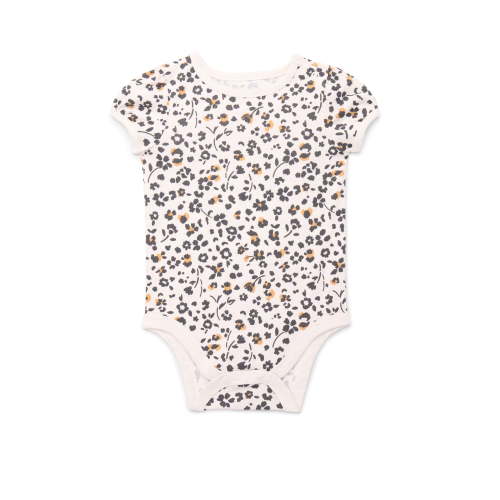 Garanimals Baby Girls Printed Bodysuit with Short Puff Sleeves, Sizes 0-24 Months