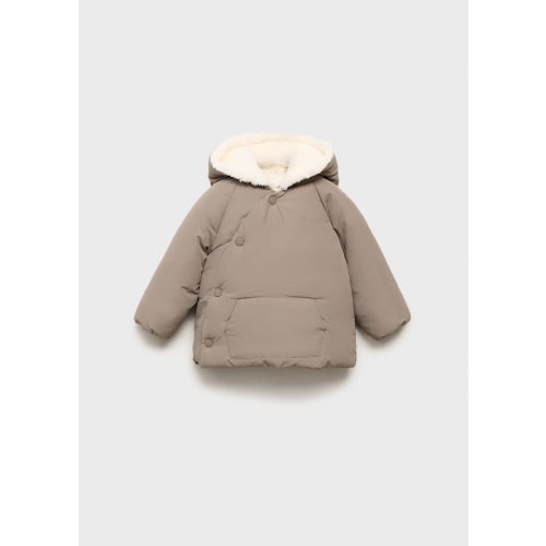 Padded anorak with fur-effect interior - Kids | MANGO USA