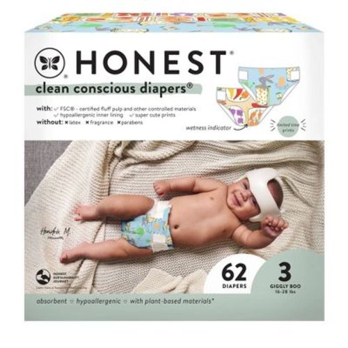 The Honest Company Clean Conscious Disposable Diapers - Be Hoppy & Pickle Up - Size 2 - 72ct