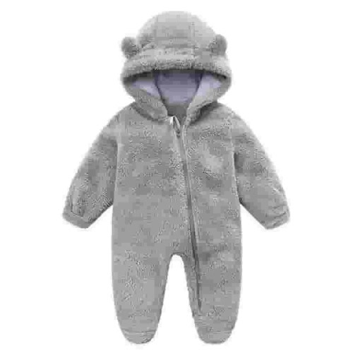 Newborn Baby Snowsuit Fleece Lined Onesie Outfits Warm Hooded Romper for Infant