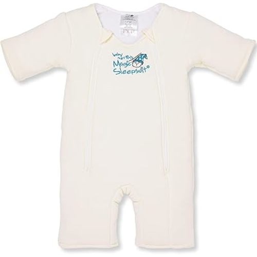 Baby Merlin's Magic Sleepsuit Transition Product - 3-6 Months Swaddle Transition Sleepsuit - Soft Cotton Material with Double Zipper for Easy Diaper Changes - Promotes Safe Sleep for Babies - Blue