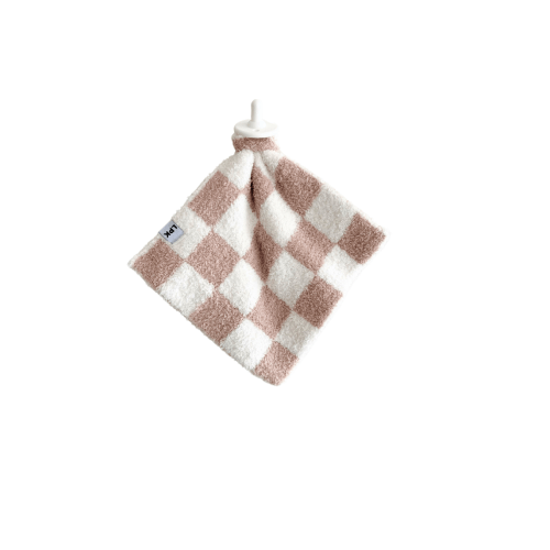 Checkered Plush Lovey | Latte