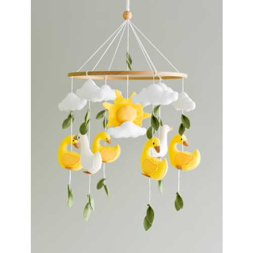 Neutral baby mobile Duck baby mobile Duck nursery theme decor Baby shower gift Geese baby mobile Sunshine nursery mobile Farmhouse mobile
