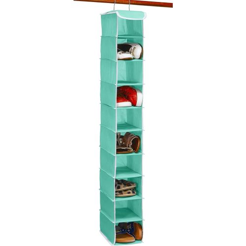 Simple Houseware 10 Shelves Hanging Shoes Organizer Holder for Closet, Turquoise
