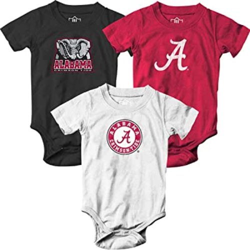 Wes and Willy Baby College Team 3 Pack of Cotton Rompers