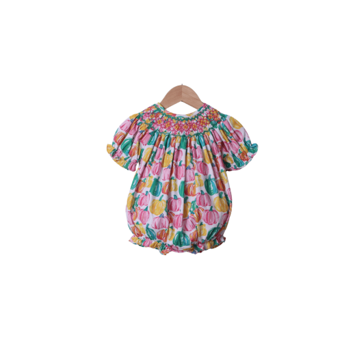 Smocked Heirloom Colorful Pumpkins Bubble