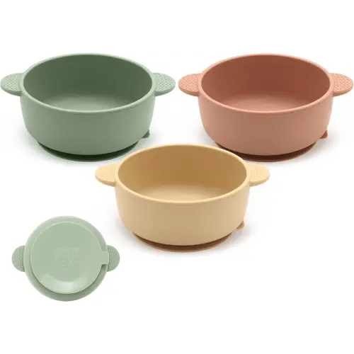 3 Pack Baby Bowls, Suction Bowls for Baby and Toddlers, BPA Free Food Grade Silicone Bowl Feeding Supplies, Dishwasher and Microwave Safe, Multicolor