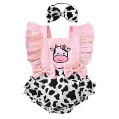 Zanarzt Baby Girl Summer Romper Set Baby Girl Clothes Romper Dress Ruffle Sleeveless Summer Outfits with Headband Red,0-3 Months