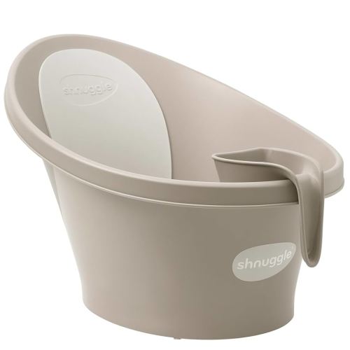 Newborn Bath Essentials Bundle | Baby Bath with Support Bump and Soft Backrest & Rinse Jug | Safe, Gentle, and Stylish Bathtime Set for Babies & Toddlers | Taupe