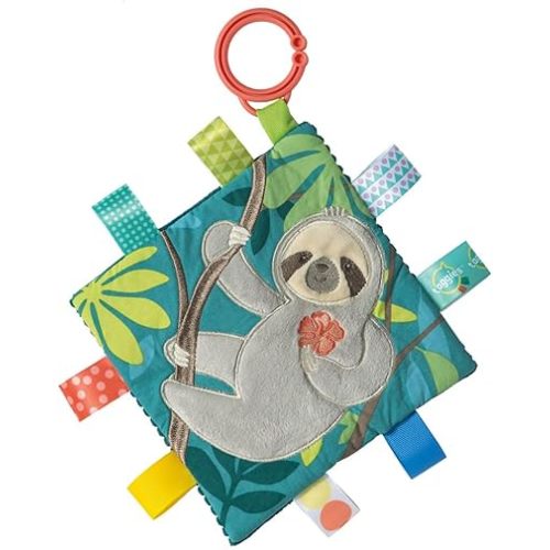 Taggies Soothing Sensory Crinkle Me Toy with Baby Paper & Squeaker, 6.5 X 6.5, Molasses Sloth