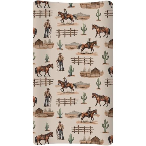 Horse Baby Changing Pad Cover Infant Newborn Diaper Table Change Mat Sheets Cover Changing Table Covers for Boys Girls-Purple