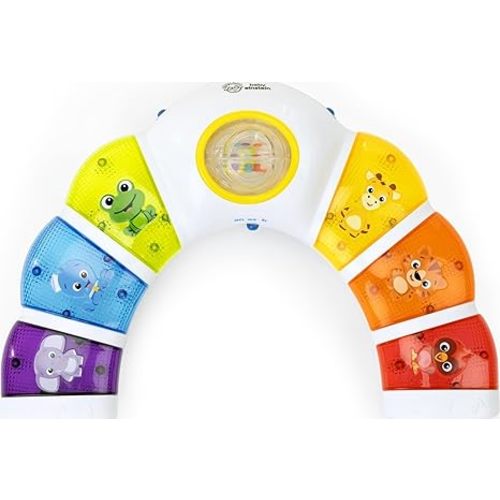 Baby Einstein Glow & Discover Light Bar Musical Toy, Activity Station, Sitting Up and Tummy Time Toy, Color and Animal Learning Toy, Infant Ages 3 Months+