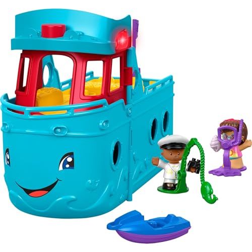 Fisher-Price Little People Toddler Toy Travel Together Friend Ship Musical Playset with 2 Figures for Pretend Play Kids Ages 1+ Years
