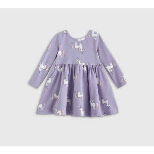 Organic Cotton Long Sleeve Skater Dress - 6-9M
