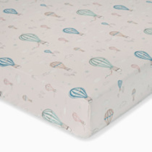 Crane Baby Cotton Sateen Crib Fitted Sheet - Hot Air Balloon
