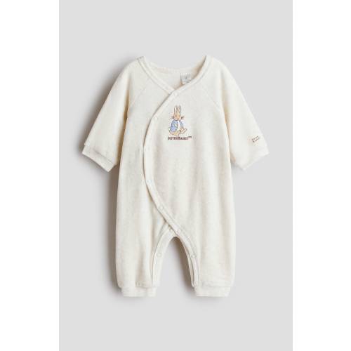 EMBROIDERED-DETAIL VELOUR JUMPSUIT