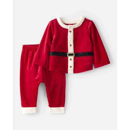 Baby 2-Piece Santa Holiday Long-Sleeve Tee & Pant Set - Red - Carter's | Carter's