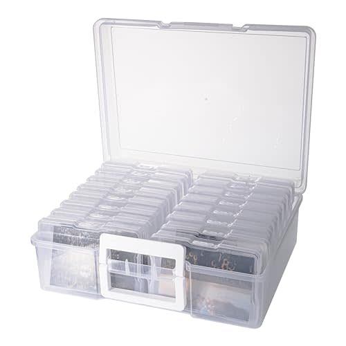 Find Scrapblooms Plastic Clear Photo Storage Box Picture Storage Containers With Handle,16 inner 4×6 inch Photo Cases For Photos,Picture,Greeting Card,Stickers,Seed,Craft Supplies (Clear)
