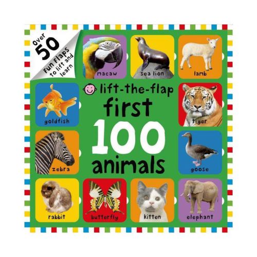 First 100 Animals Lift-The-Flap - by Roger Priddy (Board Book)
