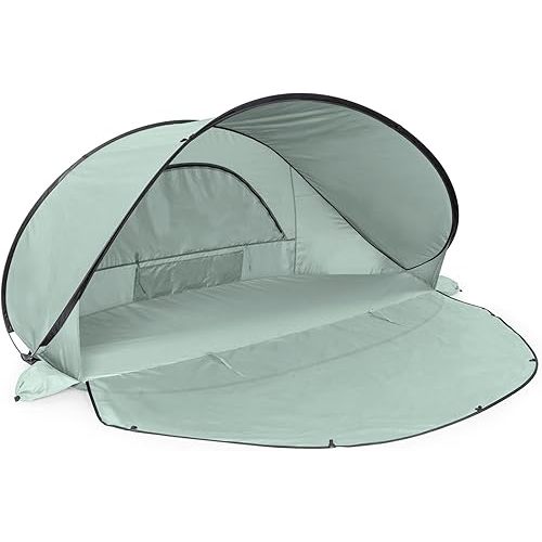 PICNIC TIME Manta Portable Beach Tent, Pop Up Tent, Beach Sun Shelter Pop Up, Beach Umbrella (Light Green)