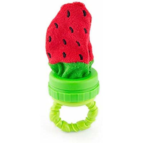 Sassy Strawberry Terry Teether Teething Toy | Soft Terrycloth Washcloth Material | Add Ice For Teething Relief | For Ages 3 Months & Up