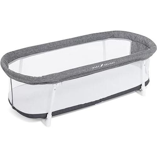 Baby Delight Snuggle Nest Bassinet, Portable Baby Bed, for Infants 0 – 5 Months, Charcoal Tweed