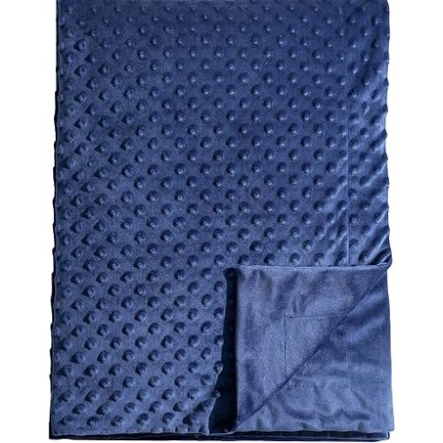 david's kids Micro Fleece Minky Baby Blanket for Boys Girls Neutral with Double Layer and Soothing Raised Dots, Breathable and Soft Lightweight Receiving Blanket for Newborns 30x40 Inches, Navy Blue