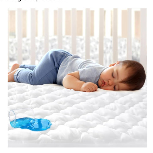 Crib Mattress Protector Sheets Fitted Waterproof Crib Mattress Pad Cover, Noiseless & Machine Wash 100% Absorbent Crib/Toddler Mattress Protector Sheet Quilted, White, 52" x 28"