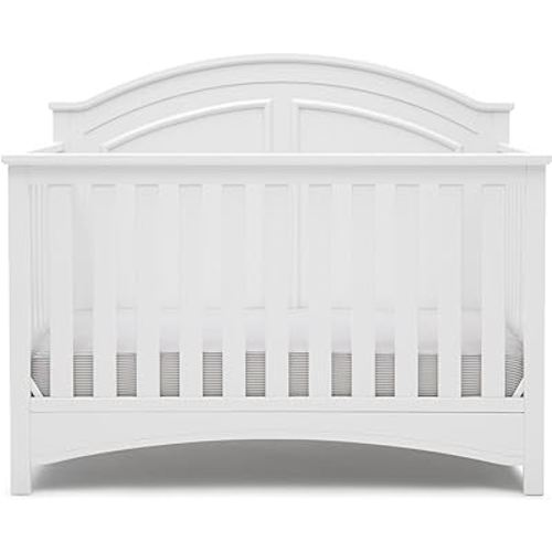 Delta Children Perry 6-in-1 Convertible Crib - Greenguard Gold Certified, Bianca White