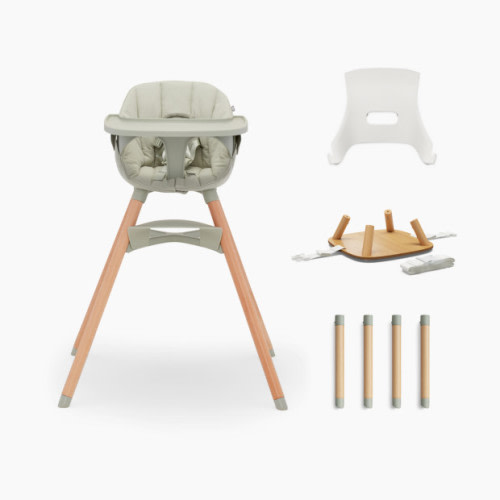 Lalo Infant to Toddler High Chair & Booster Bundle - Sage, High Chair + Infant Insert + Play Legs + Booster Conversion