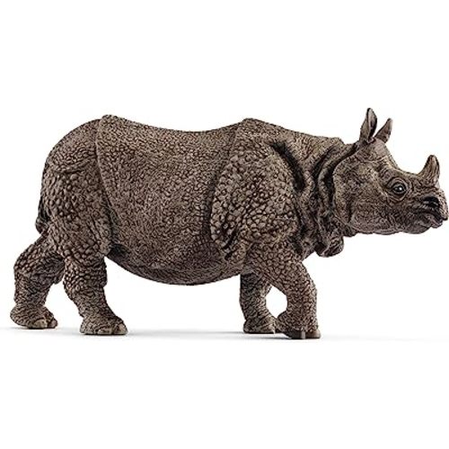 Schleich Wild Life, Animal Figurine, Animal Toys for Boys and Girls 3-8 Years Old, Indian Rhinoceros, Ages 3+