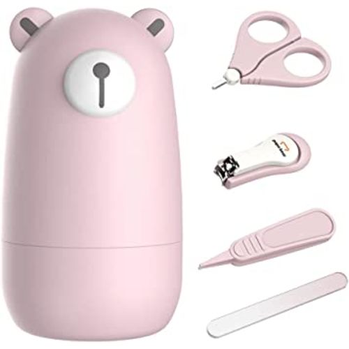 Baby Nail Clippers Set with Cute Case, Infant Fingernail and Toenail File Kit for Newborn Manicure and Pedicure, New Mom Grooming Gift