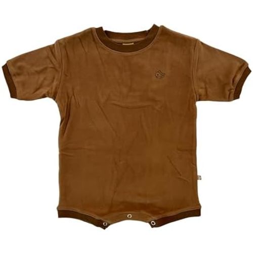 Baby Boy Girl Geneve Oversized Brushed Jersey Romper - Cute Embroidery | Popular Instagram Baby Pics. | Spring Fall Winter