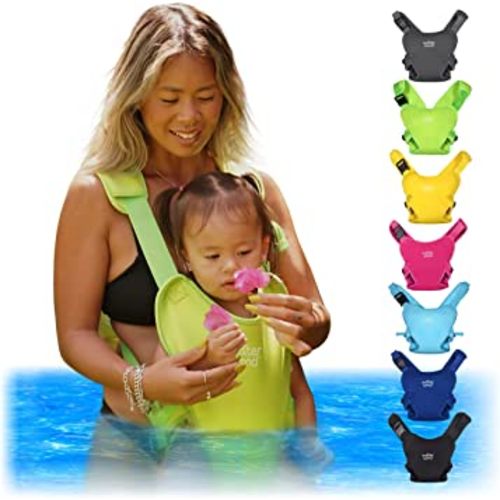 WaterLand Baby Carrier - Innovative Carrier You Can Use Both in Water & Land - Waterproof Infant Chest Holder with Adjustable Straps, Lightweight Toddler Harness for Pool & Beach (Keylime Green)