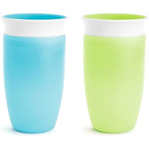 Munchkin® Miracle® 360 Toddler Sippy Cup, Spill Proof, 10 Ounce, 2 Pack, Green/Blue
