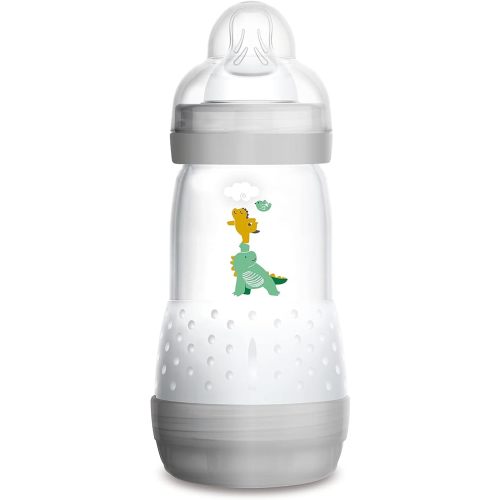 MAM Easy Start Anti-Colic Bottle, 9 Ounce (1-Count), Baby Essentials, Medium Flow Bottles with Silicone Nipple, Unisex Baby Bottles, Designs May Vary