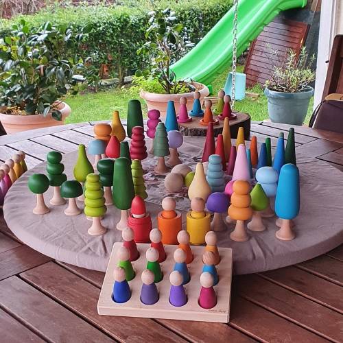 Wooden Forest Pyramids Toys, Educational Toys, Gifts for Kids 12 pcs.