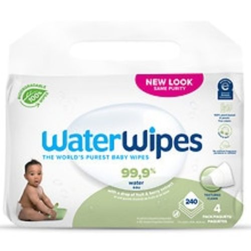 WaterWipes Plastic-Free Textured Clean Wipes, Unscented & Hypoallergenic for Sensitive Skin