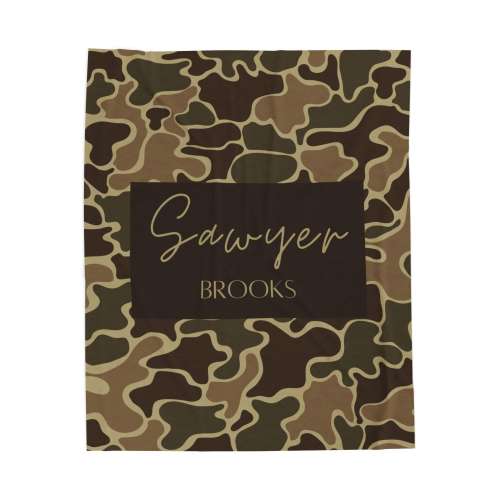 Custom Camo Blanket, Personalized Kids Blanket, Camo Name Blanket, Boy Name Blanket, Baby Boy Custom Blanket, Deer Camp, Old School Camo