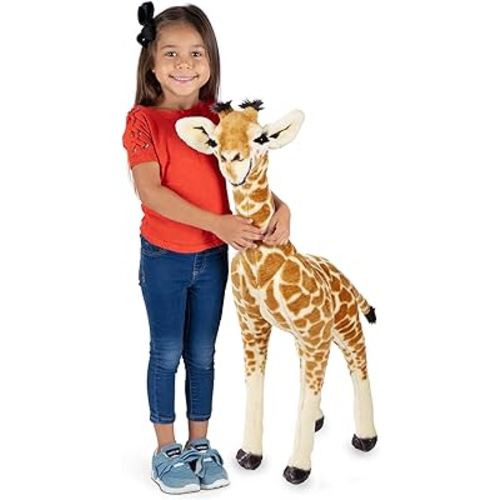 Melissa & Doug Plush - Standing Baby Giraffe, Brown and Peach