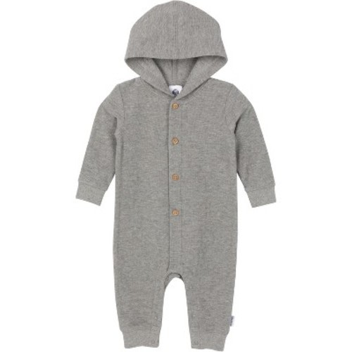 Gerber Baby Boys' Hooded Romper, Heather Grey, 3-6 Months
