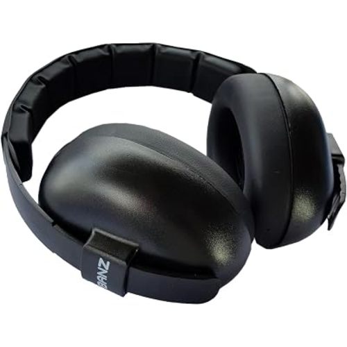 BANZ Baby Earmuffs – Noise Cancelling Headphones for Infant & Toddler Hearing Protection, Baby Ear Muffs Noise Protection, ANSI Certified, Ages 0–2 Years, Adjustable - Black