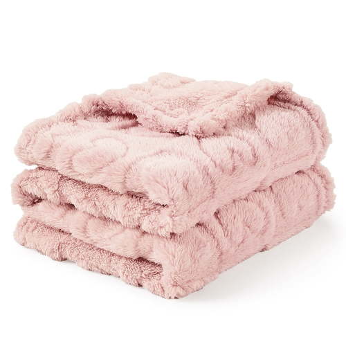CREVENT Plush Soft Baby Blanket Receiving Blankets Heart Checkered for Girls Boys, for Infant Toddler Crib Stroller,30''×40'',Light Pink
