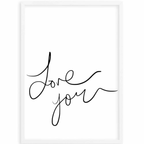 Shop LOVE YOU hand scripted Wall Art Print or Poster Online – Olive et Oriel