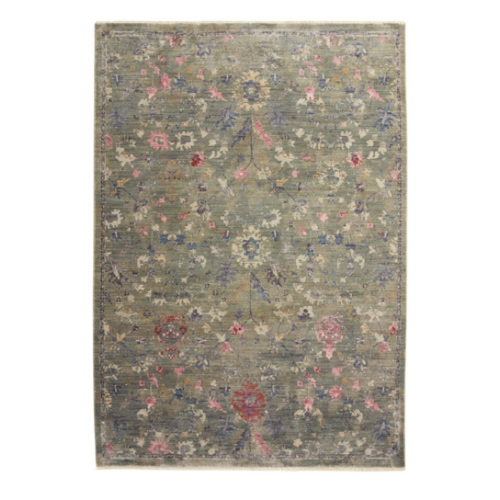 Nora Sage Green And Blue Traditional Style Floral Area Rug - World Market